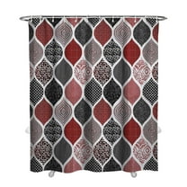 Extra Long Boho Shower Curtain 72x84 Inches - Vintage Floral & Tropical Leaves Pattern, Waterproof Bohemian Bathroom Decor with 12 Hooks, Tribal Rustic Style