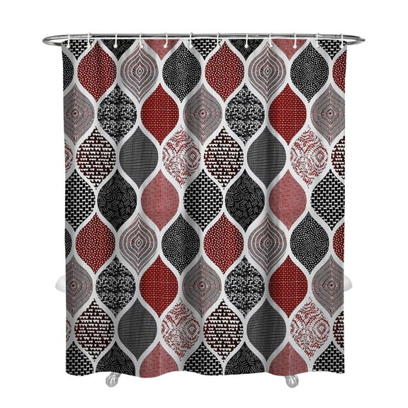 Extra Long Boho Shower Curtain 72x84 Inches - Vintage Floral & Tropical Leaves Pattern, Waterproof Bohemian Bathroom Decor with 12 Hooks, Tribal Rustic Style