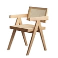 thumbnail image 7 of S-HOME Modern Mid Century Rattan Accent Chair, Comfortable Wooden Armchair for Bedroom and Outdoor Areas, 7 of 7