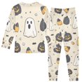 thumbnail image 2 of FORMRS Long Sleeve Top and Pants Pajama Set for Niños 2-Piece Sleepwear, Sizes 18M-8Y, Halloween Black Pumpkins, 2 of 6