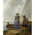 thumbnail image 2 of Johannes Hermanus Koekkoek 20x24 Black Ornate Framed Double Matted Museum Art Print Titled: The Flirtation (1834), 2 of 5