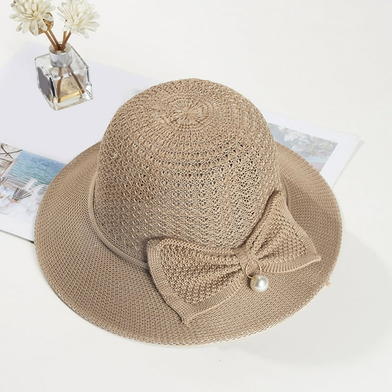 RUIG Adult Pool Hat Fisherman Hat Women Sun Summer Large Brim Thin