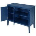 thumbnail image 5 of TOPCHANCES Kitchen Storage Cabinet Sideboard Buffet Cupboard Wood 3 Doors Pantry Accent Cabinet, Blue, 5 of 12