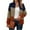 Brown, variant on Women's Zip Up Jackets Fashion Color Block Crewneck Sweatshirt Zip Pocket Fall Winter Coats Loose Casual Long Sleeve Outwears Womens Tops