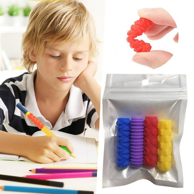 Clip de Fixation Construction Durable Utilisation Longue Durée Texture en Caoutchouc Haute Résistance Grips pour Crayons pour Enfants : Adapté pour l'Anxiété Correction de la Prise et Amélioration de la Concentration Ensemble Multicolore Confortable École