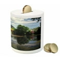 thumbnail image 3 of Nature Piggy Bank, Lake by Meadow in a Sunny Day Rural Country Valley Scottish Summertime Landscape, Ceramic Coin Bank Money Box for Cash Saving, 3.6" X 3.2", Multicolor, by Ambesonne, 3 of 4
