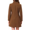 thumbnail image 3 of Elegant Winter Coats for Women's Casual Button Outwear Pea Overcoat XL Brown, 3 of 6