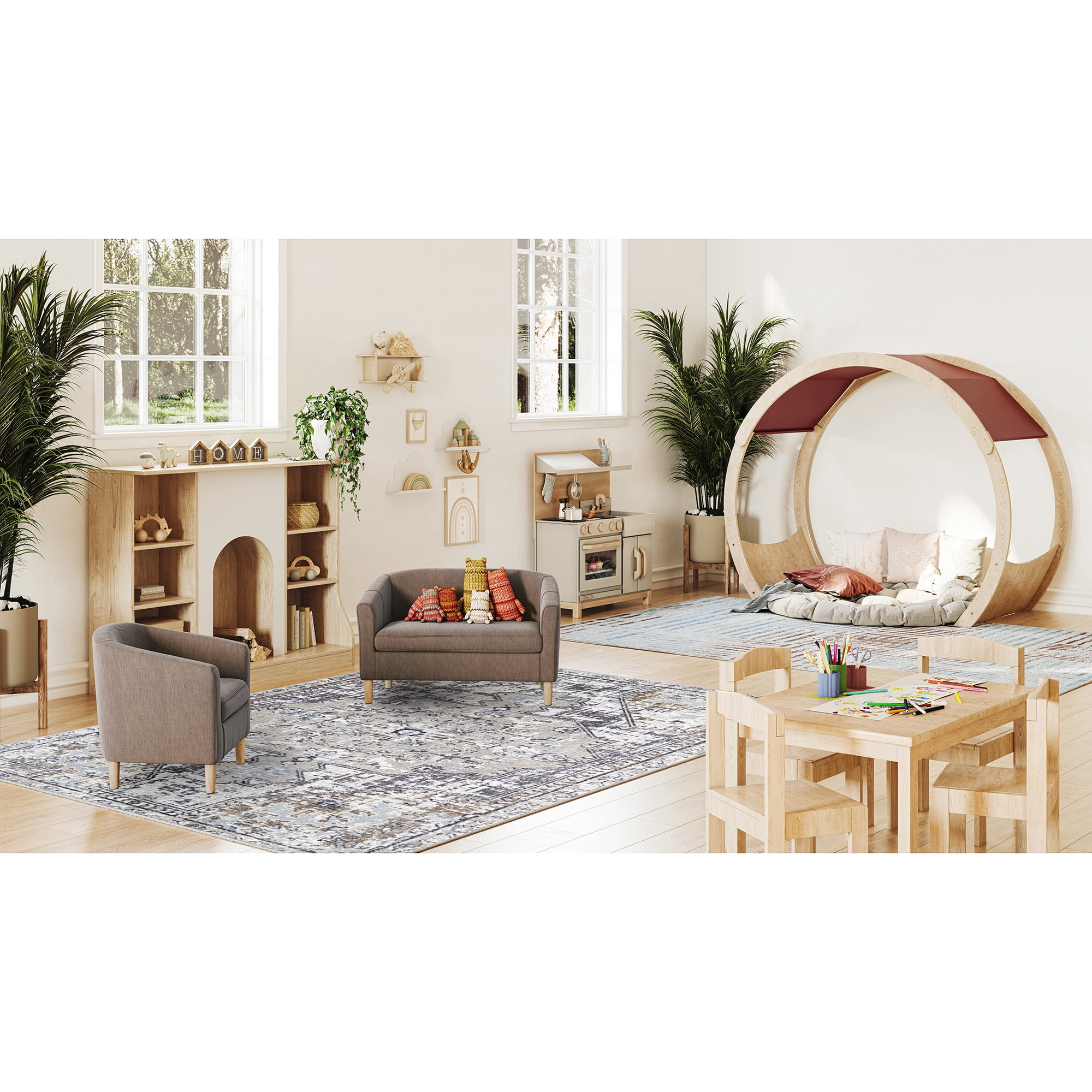 Joy Carpets Canyon Tapestry 7'8" x 10'9" Indoor Area Rug in Color Twilight
