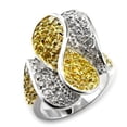 thumbnail image 2 of Luxe Jewelry Designs Gold and Rhodium Plated Brass Two Tone Ring with AAA Grade CZ Topaz - Size 7, 2 of 2