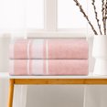 thumbnail image 3 of REGALWOVEN Cotton Bath Towels Set, 2 Pack Soft, Highly Absorbent and Quick Dry Towels Bathroom Pink 28' x 56', 3 of 8