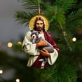 thumbnail image 6 of Summercome Jesus Hugging Animals Christmas Ornaments, Embracing Animals Christmas Ornament Acrylic Flat Pendant Xmas Commemorative Pendant, 6 of 7