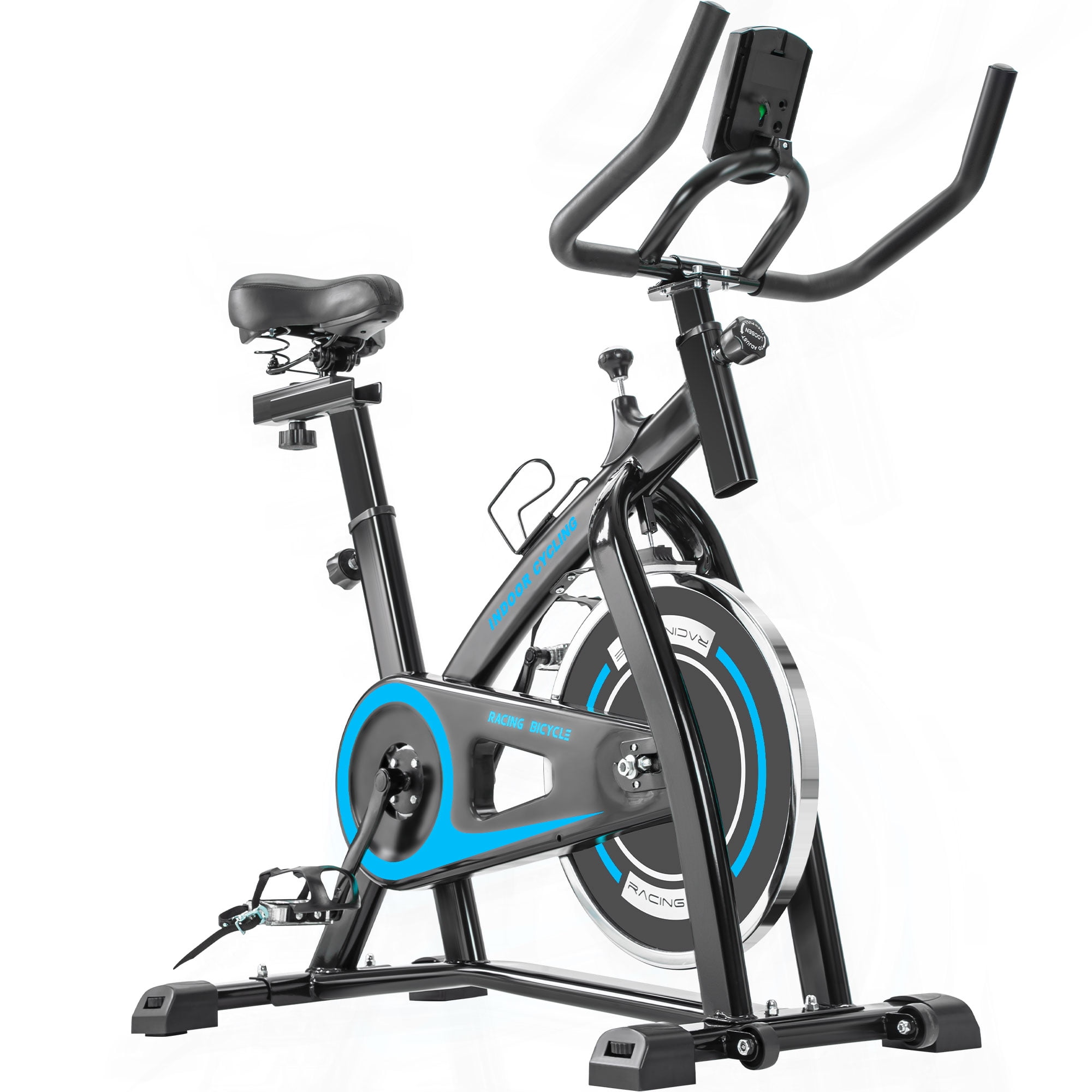 HeavyDuty Indoor Cycling Bike Exercise Bike with Comfortable Seat Cushion, Stationary Cycling