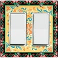 thumbnail image 1 of Metal Light Switch Plate Cover Yellow Flower Heart Mandala Tile Pattern TIL031, 1 of 15