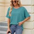 thumbnail image 2 of Zoeecloth T-Shirts pour Femmes Hauts Été Manches Courtes Tees Col Rond Pull Ample T-Shirt Court Blouses Douces Décontractées T S-TTG, 2 of 9