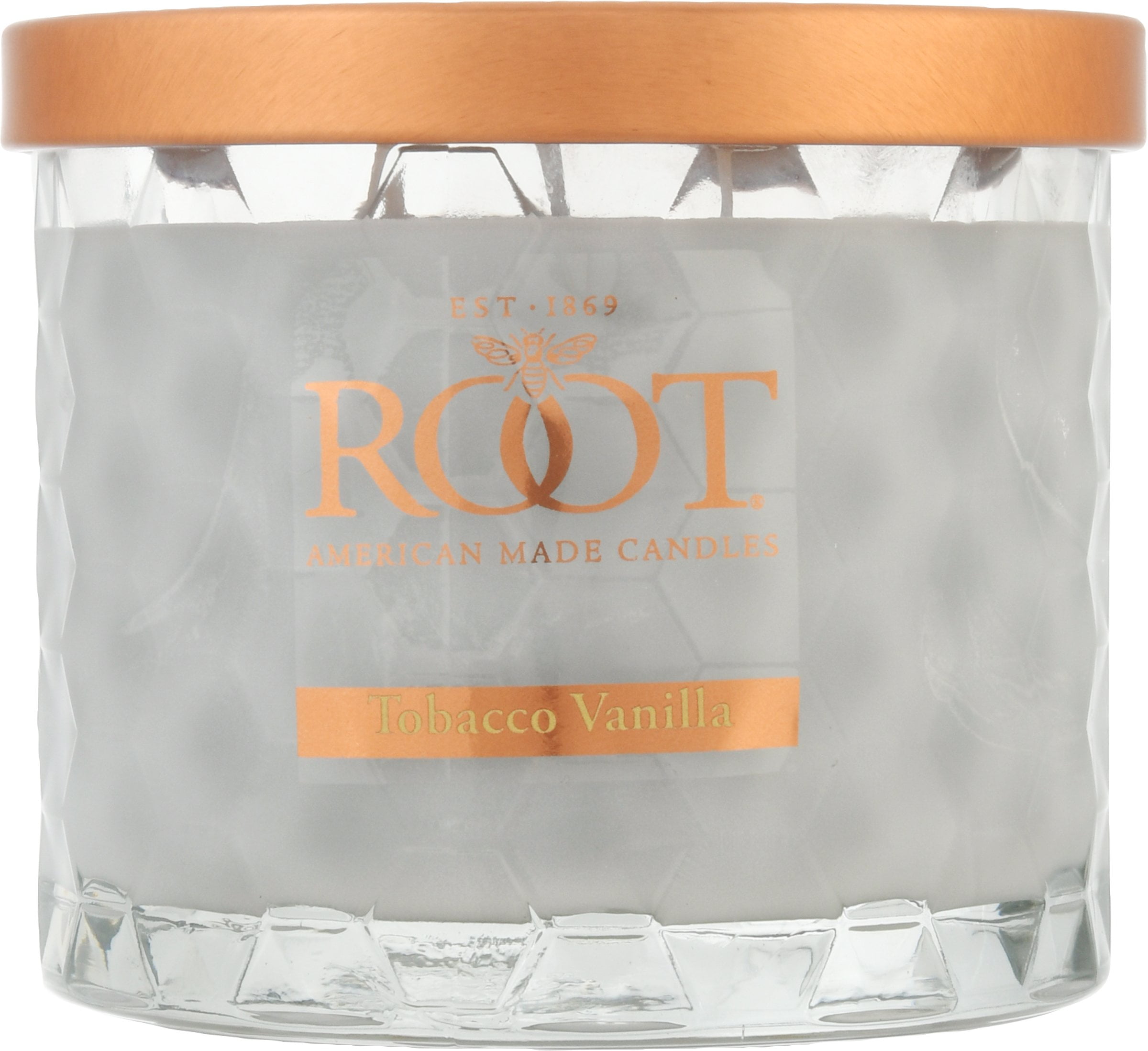 ROOT Candles 12 oz 3-Wick Signature Honeycomb filled Jar. Scent: Tobacco Vanilla