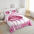 thumbnail image 3 of Castle Fairy Pink Fashion Girl Full Size Comforter Sets,Bling Glitter Print Bedding Sets, 3 of 8