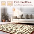 thumbnail image 3 of Vintage Floral Bow and Leaf Pattern Soft Area Rug, Non Slip, Stain Resistant, Washable Area Rugs for Living Room, Bedroom 4x6ft, 3 of 6