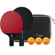 URBEST Ping Pong Paddle Set with Balls, 2 4-Star Premium Rackets and 3 3-Star Ping Pong Balls Table Tennis Set