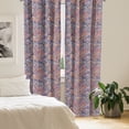 thumbnail image 2 of Ambesonne Floral Curtains, Colorful Blooms Curls, Pair of 28"x84", Multicolor, 2 of 5