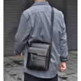 thumbnail image 4 of Bxaolu Men's Leather Crossbody Shoulder Bag - Messenger Satchel Travel Handbag, Black, 4 of 8