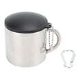 thumbnail image 2 of Taza de café para acampar, taza de té de acero inoxidable con preservación del calor de 110ml con hebilla de conexión para mochilero al aire libre y senderismo, 2 of 5