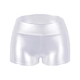 thumbnail image 4 of Avrnliq Womens High Waisted Metallic Wet Look Booty Shorts Shiny Stretch Dance Shorts for Rave Festival Party Clubwear Cosplay White,Size 2XL, 4 of 6