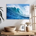 thumbnail image 3 of Elephant Stock Large Wave Wall Art - Horizontal Canvas Wall Art - Living Room Wall Decor - Beach Canvas - Blue And Decor - 24" x 16", 3 of 8