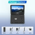 thumbnail image 7 of 11.5" Portable DVD Player with 9.5" Swivel Screen, 5-Hours Rechargeable Battery,Car DVD Player for Kids,Support CD/DVD/SD Card/USB /Sync TV and Multiple Disc Formats,Dual Speakers (Black), 7 of 7