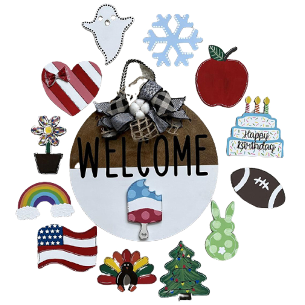 Interchangeable Seasonal Home Sign Interchangeable Door Sign For