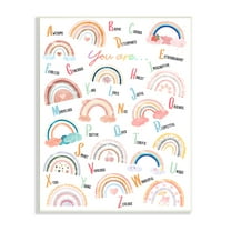 Stupell Industries Motivational Rainbow Alphabet Kids' Positivity ABC's, 10 x 15, Design by Ziwei Li