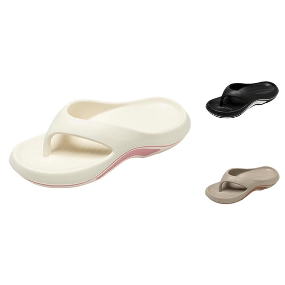 oqasdz Women's Slippers Summer Thick Sole Arch Support Slide Flip Flops Comfort Outdoor Beach Vacation Travel Slippers Casual Wear,White