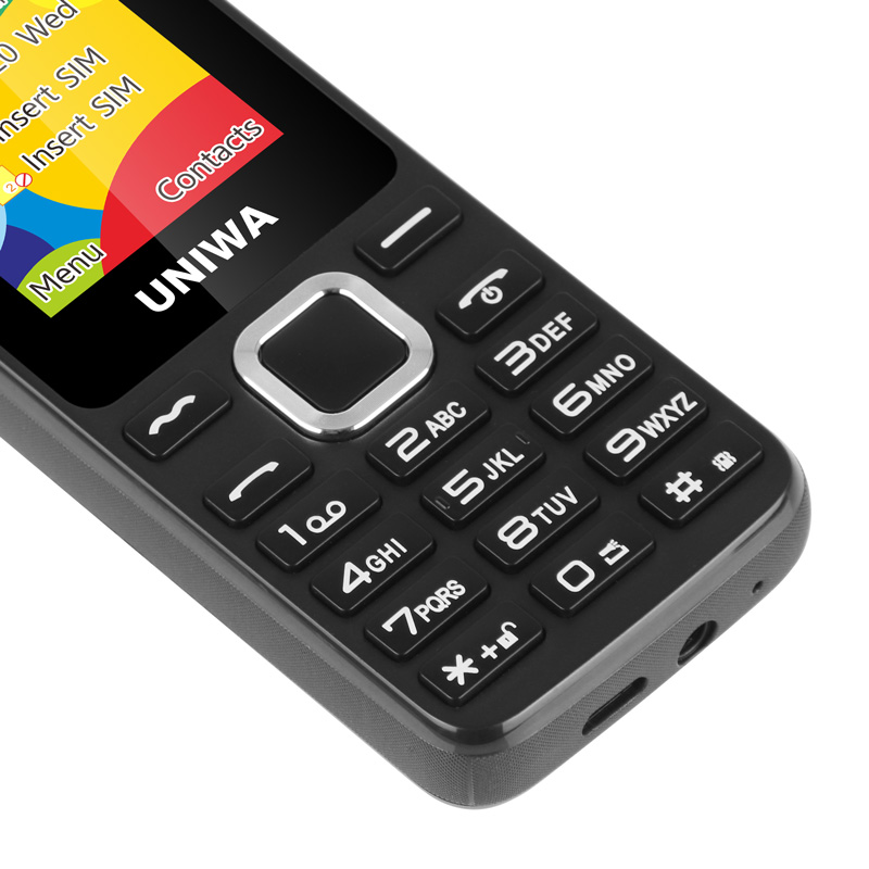UNIWA E1801 Unlocked Button Phones 2G Dual SIM 1.77'' 800mAh Flashlight Loud Speaker Senior Feature Phone