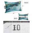 thumbnail image 2 of Marble Outdoor Head Resting Pillows with Insert Art Teal Green Gradient Cave Rock Golden 1 Pack Waterproof Lumbar Pillows with Adjustable Elastic Strap for Recliner Beach Chair, 12"x20", 2 of 7