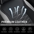 thumbnail image 4 of FLORICH Leather Car Seat Cover Front Seat, Waterproof Seat Covers for Cars, Automotive Seat Covers Universal Fit for Most Cars SUV Truck, Gray & Black, 4 of 8
