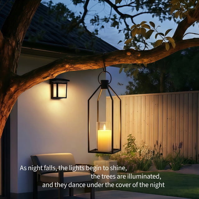 12+15 Inch & 19+22 Inch LED Flameless Candle Lantern Set, Decorative Metal Lantern with Remote Control, Battery Operated Flickering Candle for Home Wedding Table Decor, French Gold or Sand Black