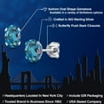 thumbnail image 2 of Gem Stone King 925 Sterling Silver London Topaz Stud Women's Earrings (1.10 Cttw, Gemstone Birthstone, Oval 6X4MM), 2 of 6