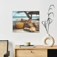 thumbnail image 6 of Lsque Relaxing Cat With Orange Juice Print Wall Art – Decorative Picture for Living Room, Bedroom, and Office (Horizontal), 6 of 6