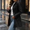 thumbnail image 6 of vdgthytj Rain Jacket Women Long Sleeve Full Zip Waterproof Elastic Waist Hooded Jackets Fall Outdoor Hiking Travel Outerwear with Pockets(XX-Large,Black), 6 of 8