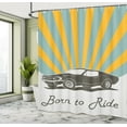 thumbnail image 4 of Ambesonne Pop Art Shower Curtain, American Car Born to Ride, 69"Wx84"L, Marigold Pale Teal Taupe, 4 of 4