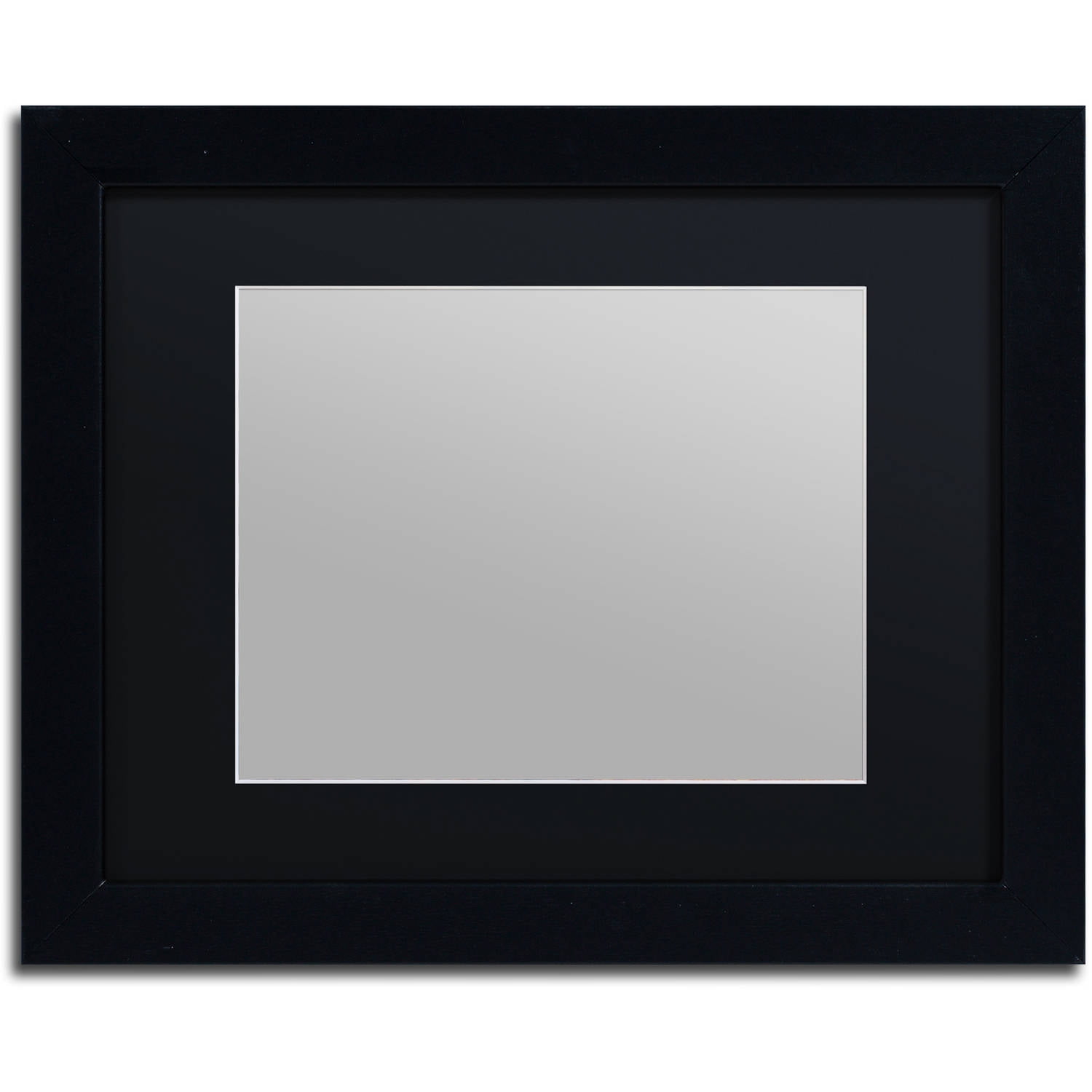 Trademark Fine Art Heavy-Duty 11x14 Black Picture Frame With 8x10 Black ...