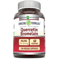 Amazing Formulas Quercetin 800mg with Bromelain 165mg 120 Veggie Capsules Supplement | Non-GMO | Gluten Free | Made in USA