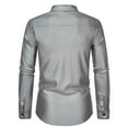 thumbnail image 6 of Elvqul Mens Collared Shirts Long Sleeve Breathable Sequin Button up Soft Tees Silver Shirts, 6 of 9