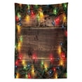 thumbnail image 3 of Ambesonne Christmas Tablecloth Rectangular Table Cover, Xmas Time Wooden Planks, 60"x90", Multicolor, 3 of 4