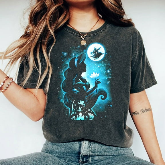 Retro Disney Aladdin Jasmine Princess Portrait Shirt, Walt Disney World, Disney Princess Group, The Magic Kingdom Comfort Colors Tshirt, Disneyland Vacation Tee