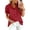 Deep Red, variant on Stralyhd Summer Tops for Women Short Puff Sleeve Button Down Shirt Ruffle Blouse Business Casual V Neck Top Deep Red XL