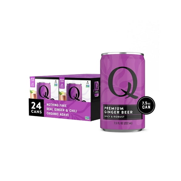 Q Mixers Premium Ginger Beer, Premium Cocktail Mixer with Real Ingredients, 7.5 fl oz (Pack of 24)