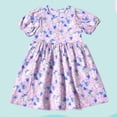 thumbnail image 2 of SROBPTY Teen Girls Dresses Print Short Sleeve Crew Neck A Line Mid-Length Sundress, 2 of 5