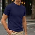thumbnail image 2 of hoksml Men's Waffle Knit Short Sleeve Crew Neck T-Shirt, Slim Cut Solid Color Basic Tee for Daily Wear, Light Casual Top, 2 of 9