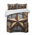 thumbnail image 2 of Rustic Star Brown Queen Size Down Alternative Comforter, Lightweight Comforter Quilt Bedding Set with Pillow Shams Vintage Farmhouse Wooden Grain Art All Seasons Bed Comforter Duvet Insert 90"x96", 2 of 7