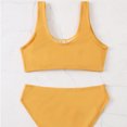 thumbnail image 2 of Vedolay Girls Swimsuit 2 Piece High Waisted Criss Cross Cut Out Bikini Swimsuit Bathing Suit,Yellow 7-8 Years, 2 of 5